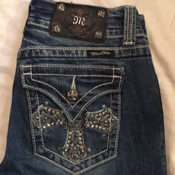 Once wore Miss Me Rhinestone cross jeans - Picture 2 of 8